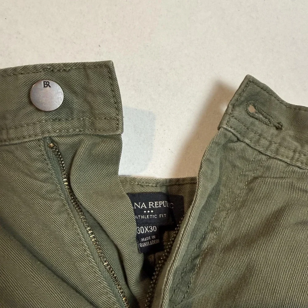 Banana‎ Republic Pants Mens 30x30 Green Athletic Fit Chino Tapered Cotton Casual
